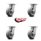 Service Caster 6 Inch Kingpinless Thermoplastic Rubber Wheel Swivel Top Plate Caster, 4PK SCC-KP30S620-TPRRF-4 - alternate 4